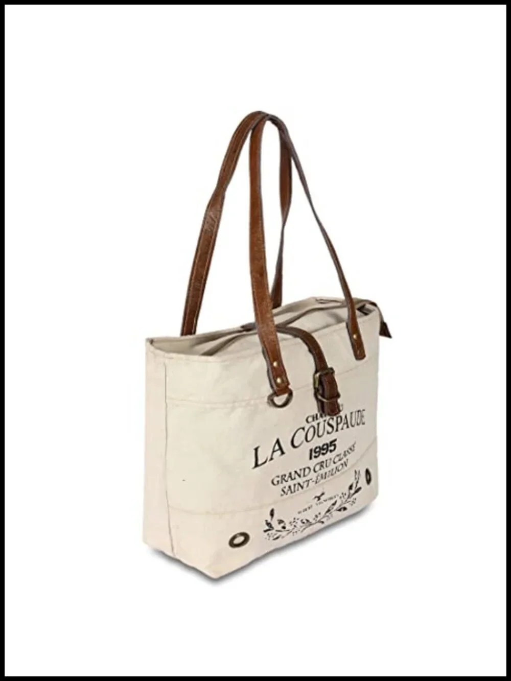 Upcycled Canvas and Leather Shoulder Bag Tote Hobo Boho Handbag